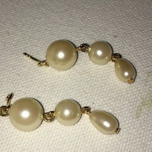 Gold plated pearl bead chain dangle jackets for post studs of your choice